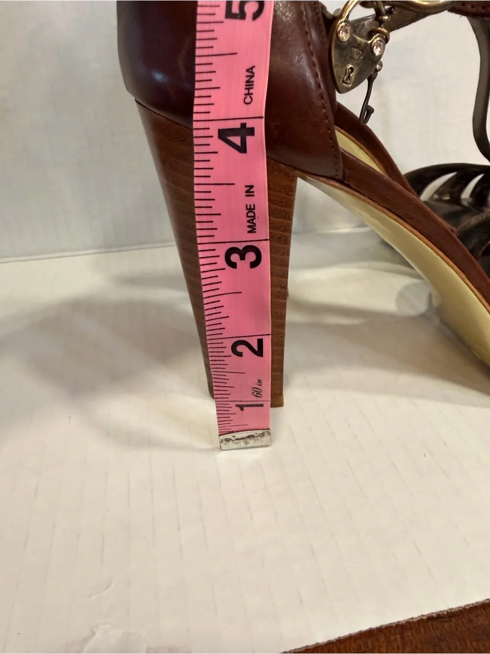 Vintage Juicy Couture Brown Leather Mary Jane Heel Pumps size 8 1/2